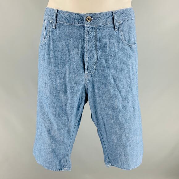 G-STAR Size 36 Blue Contrast Stitch Cotton Button Fly Shorts - Picture 1 of 6